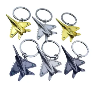 Hot Sale Metal Fighter Jet Keychain Mig Aircraft Keyring Pendant Warplane Model Aviation Gifts Wholesale Alloy Airplane Keychain