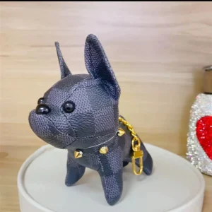 Trendy French Bulldog PP Cotton Filled Plush Pendant Keychain Dog Bag Charm Buckle Chain Backpack Handbag Keychains Toys Unisex