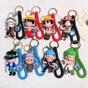 Anime PVC One Piece Keychain Luffy Namiyama Jisolong Keychain Dragon Ball Figurine Men's and Women's Pendant Decoration